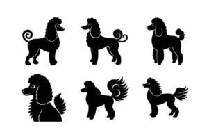 Simple poodle dog silhouette design for art projects vector