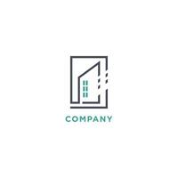 a logo for a company that is made up of a window and a building vector
