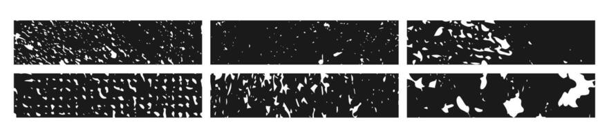 Set of black grunge banner. Abstract grainy blanks in rectangle form on white background. illustration vector