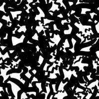 Seamless pattern with black wavy grunge strokes in abstract shapes on background vector