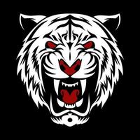 white tiger head design vector