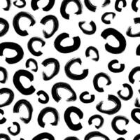 Seamless pattern with black sketch drawn brush scribble circles shape. grunge texture. illustration vector