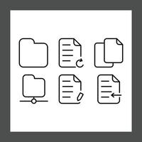 Six simple line icons arranged in a grid vector
