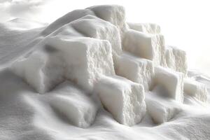Natural Sugar Cubes Piled Together for Healthy Living Concepts in Food Photography photo