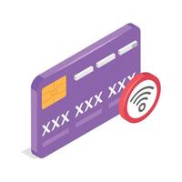 Credit card with wireless payment capability for secure transactions vector