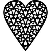 Black and White Illustration of a Heart Shape with Elegant Design vector