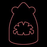 Neon shark head red color style vector