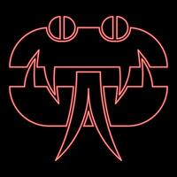 Neon head snake red color style vector