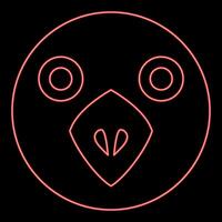 Neon head of bird red color style vector