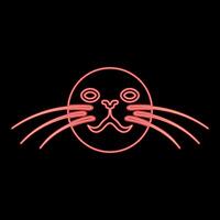 Neon head of seal red color style vector