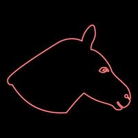 Neon donkey head silhouette red vector