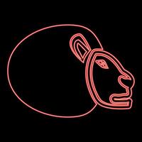 Neon lion red color style vector