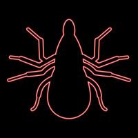 Neon tick mite red color style vector