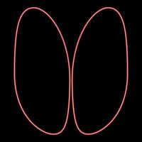 Neon hoof print sheep ewe ram wether red color style vector