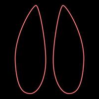 Neon hoof print elk red color style vector