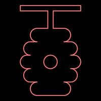 Neon beehive bee hive apiculture concept red color style vector