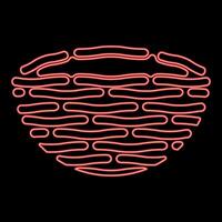 Neon bird's nest bird red color style vector