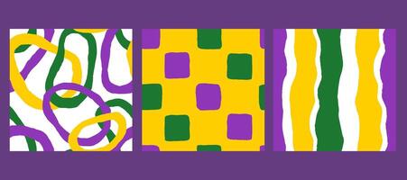 Mardi Gras Abstract Seamless Patterns Set vector
