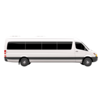 Side View of White Passenger Van with Large Windows and Smooth Lines png