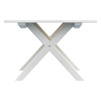 Minimalist White Table with Cross Pattern Legs for Modern Spaces png