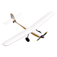 White Airplane Model With Propeller on Transparent Background png