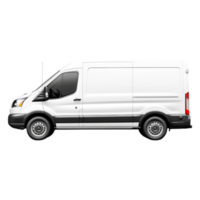 White Delivery Van Side View with Clean Design and No Branding png