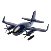 Modern Blue Aircraft Design with Multiple Propellers in Flight png