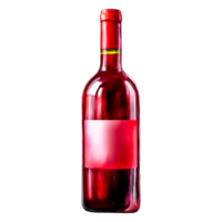 Elegant Red Wine Bottle with Blank Label on Background png