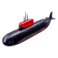 Advanced Stealth Submarine Design with Red and Black Color Scheme png