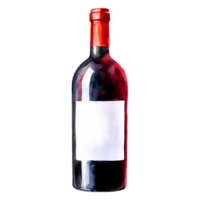 Elegant Red Wine Bottle with Blank Label for Custom Branding png