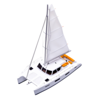 Elegant White Sailboat with Sleek Design and Bright Accents png