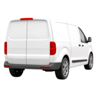 White Cargo Van from Rear View with Blank Exterior for Customization png