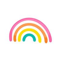 Clipart rainbow in cartoon style. stock image isolated on white background. vector