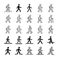Walk icon set vector