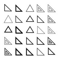 Triangle icon set vector