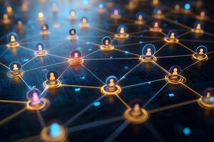 Digital Networking Connections for Online Communication and Data Exchange Concepts photo