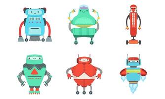 Set of robots with a cute smile. illustration. vector