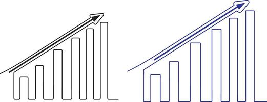 Rising Bar Graph with Upward Arrow vector