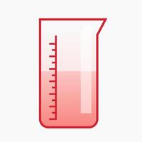 Laboratory transparent glass Flask with red Liquid Illustration vector