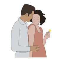 Couple back hugging Valentine Illustration vector