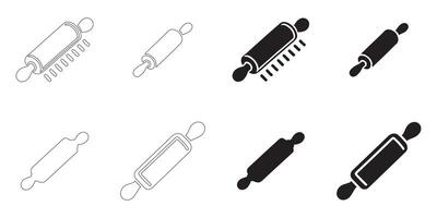 rolling pin icons set vector