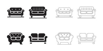 sofa icons set vector