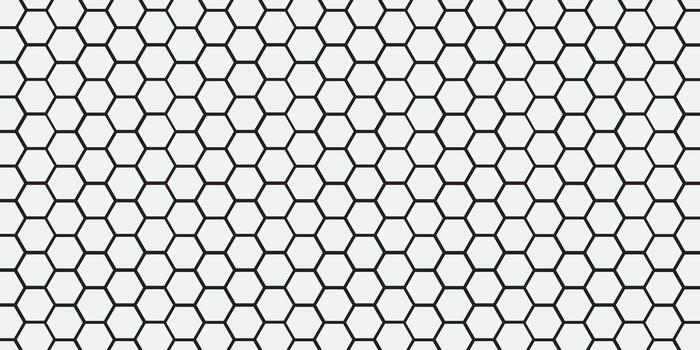Abstract geometric seamless hexagon pattern in black and white vector