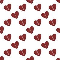 Broken Heart seamless pattern or Divorce background vector