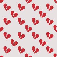 Broken Red Heart seamless pattern heartbreak background vector