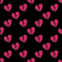 Heartbreak or Breakup red seamless pattern - heart background vector