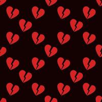 Heartbreak or Breakup seamless pattern - heart background vector