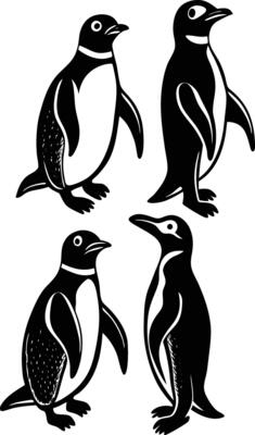 Four Penguins Illustration