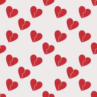 Red Broken Heart seamless pattern or Divorce background vector
