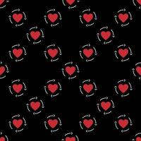 Red Heart inside arrows seamless pattern - background for expressing emotion vector